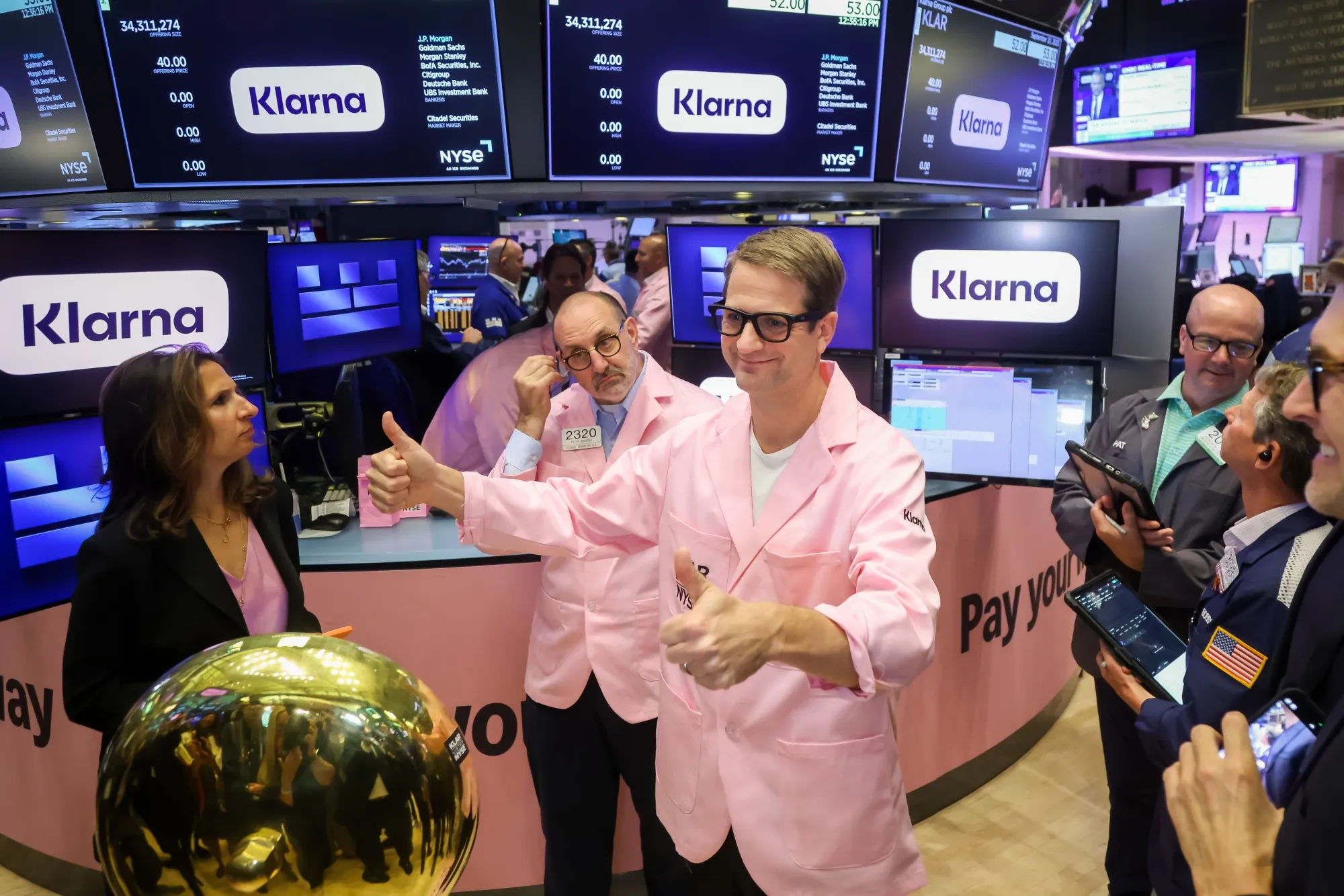 Sebastian Siemiatkowski, CEO of Klarna Group Plc at the company's IPO in New York last month. He has less cheery warnings today.