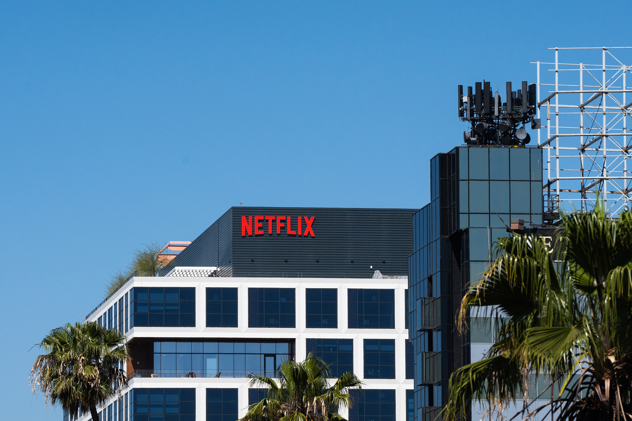 Netflix’s office building on Sunset Boulevard in Los Angeles.