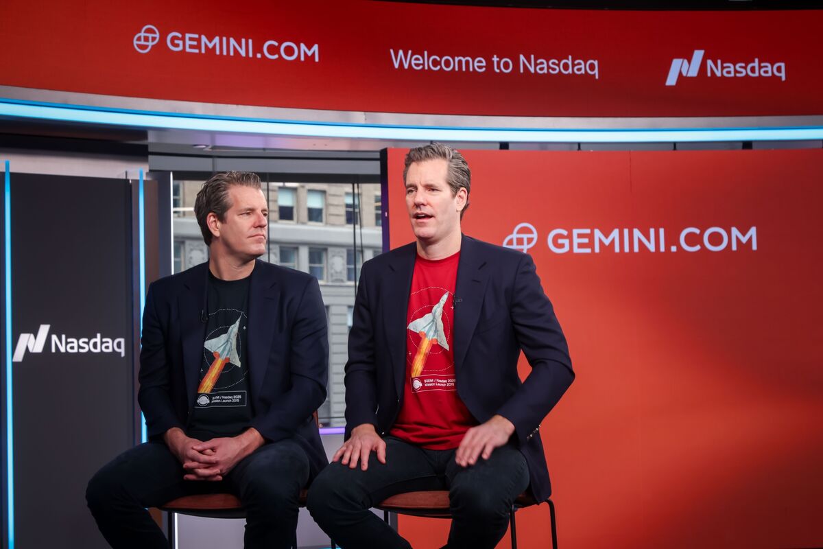 Winklevoss’ Gemini Up 64% as IPO Leads Crowded Slate of Debuts