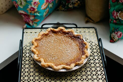 Behold Sister Pie's delicious tahini-cardamom squash pie in all its glory.