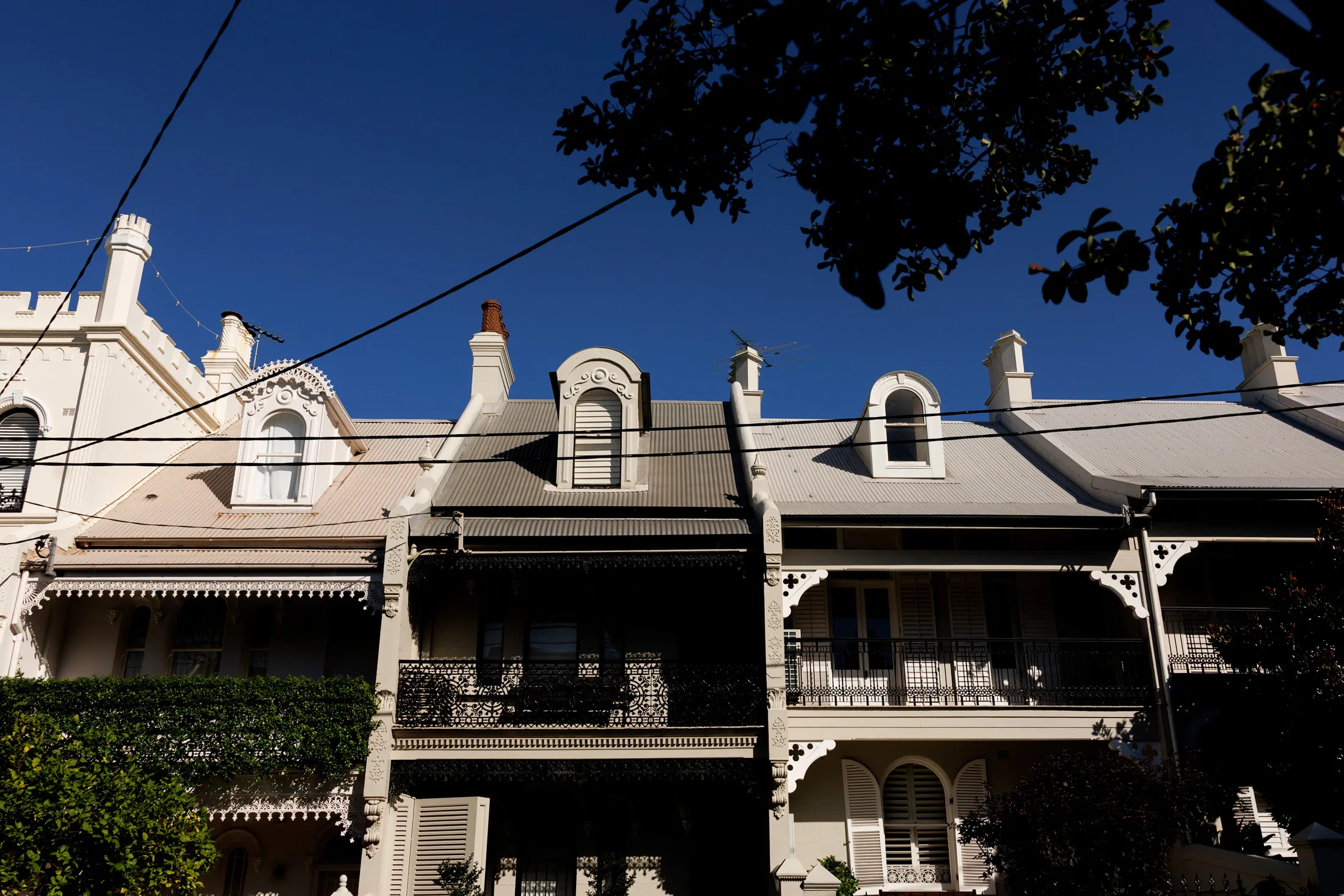 Terrace houses in Woollahra, Sydney, in January.