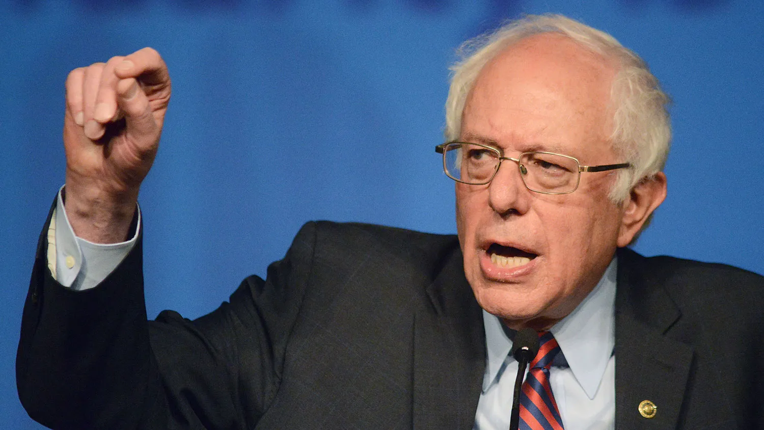 Democratic presidential candidate Bernie Sanders speaks during an AFL-CIO convention on April 7, 2016, in Philadelphia.
