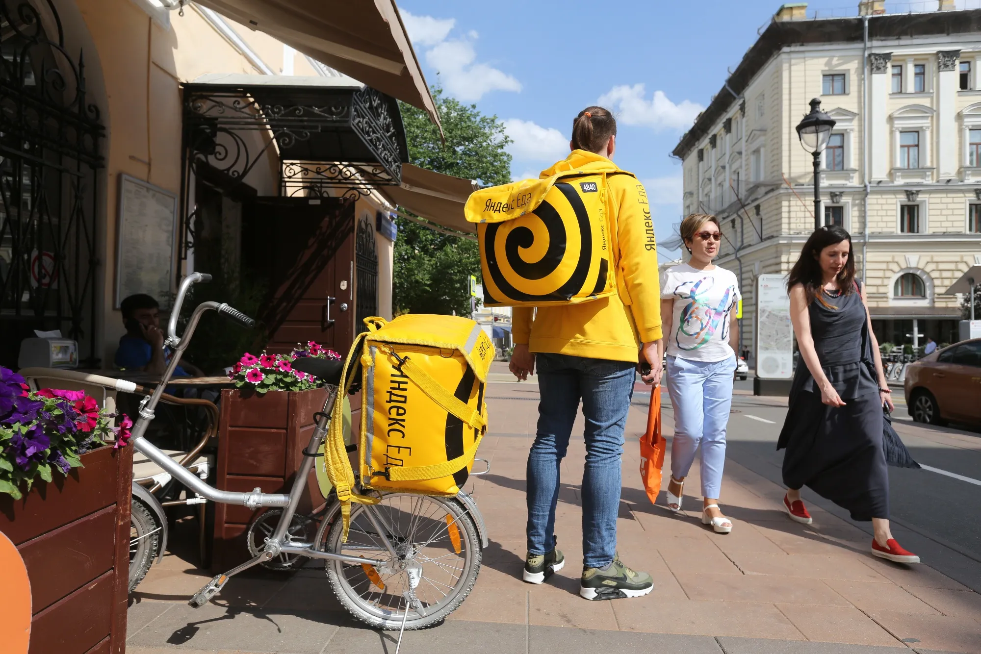A courier for&nbsp;Yandex in Moscow.&nbsp;