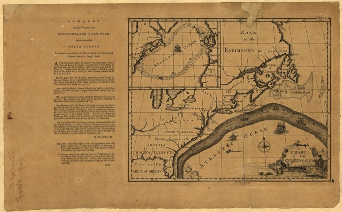 This Old Map Benjamin Franklin S Gulf Stream 1786 Bloomberg