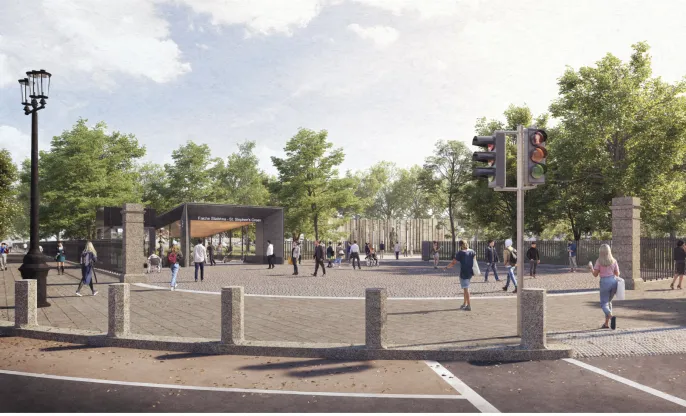 An artist’s impression of how the planned MetroLink station at St. Stephens Green might look on completion.
