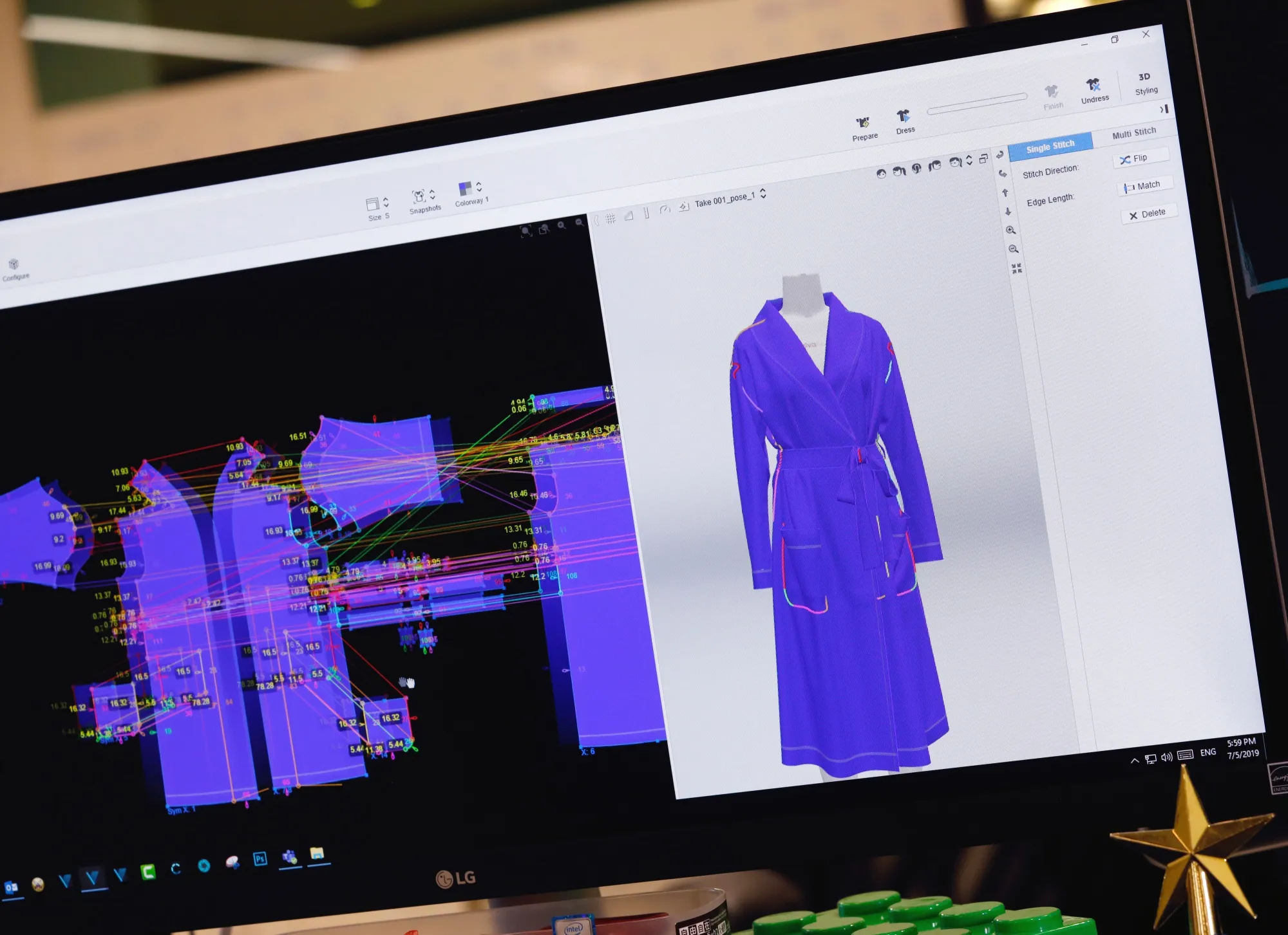A 3D graphic rendering of a garment design is displayed on an employee's screen at the Li &amp; Fung Ltd. offices in Hong Kong, China.