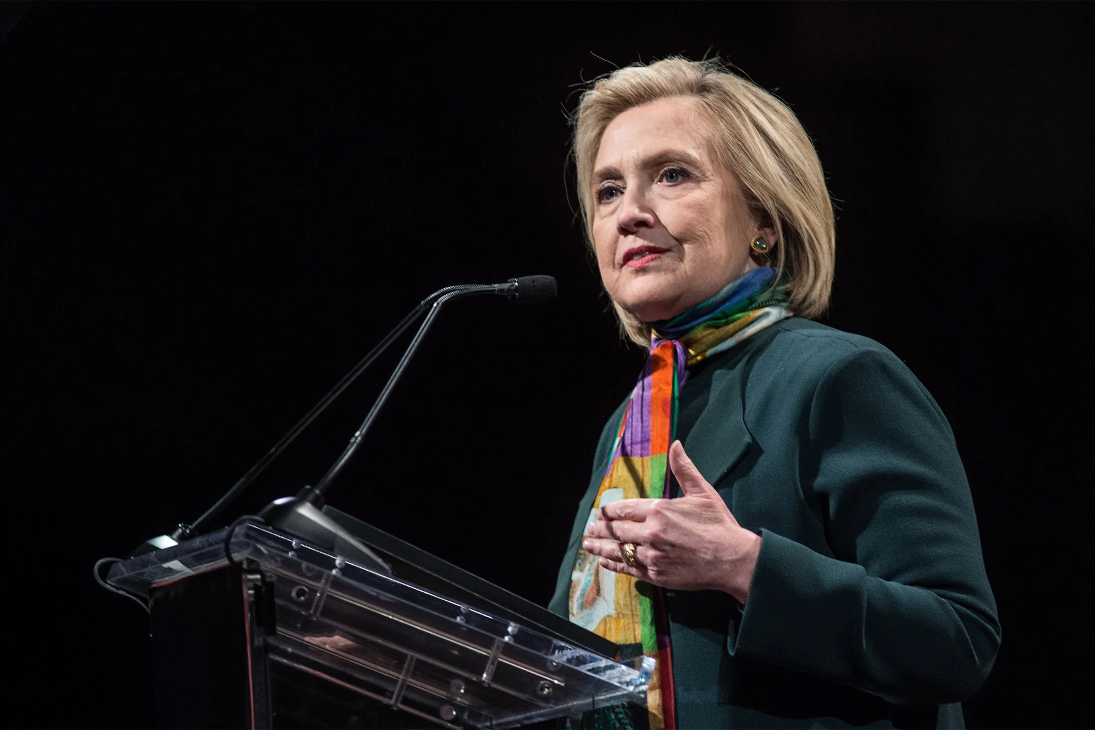 Hillary Clinton speaks at the 14th Annual PEN World Voices Festival at The Great Hall at Cooper Union in New York City on April 22.&nbsp;