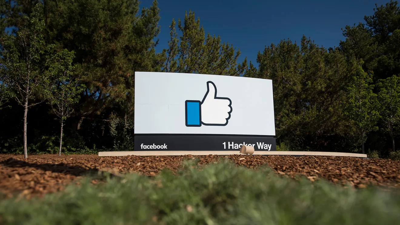 The 'like' symbol is displayed at Facebook Inc. headquarters in Menlo Park, California, on Oct. 22, 2015.
