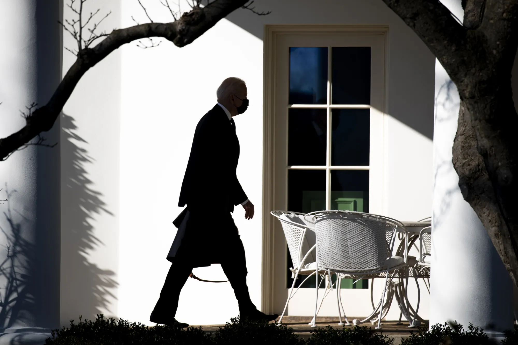 U.S. President Joe Biden walks outside the White House on Monday.