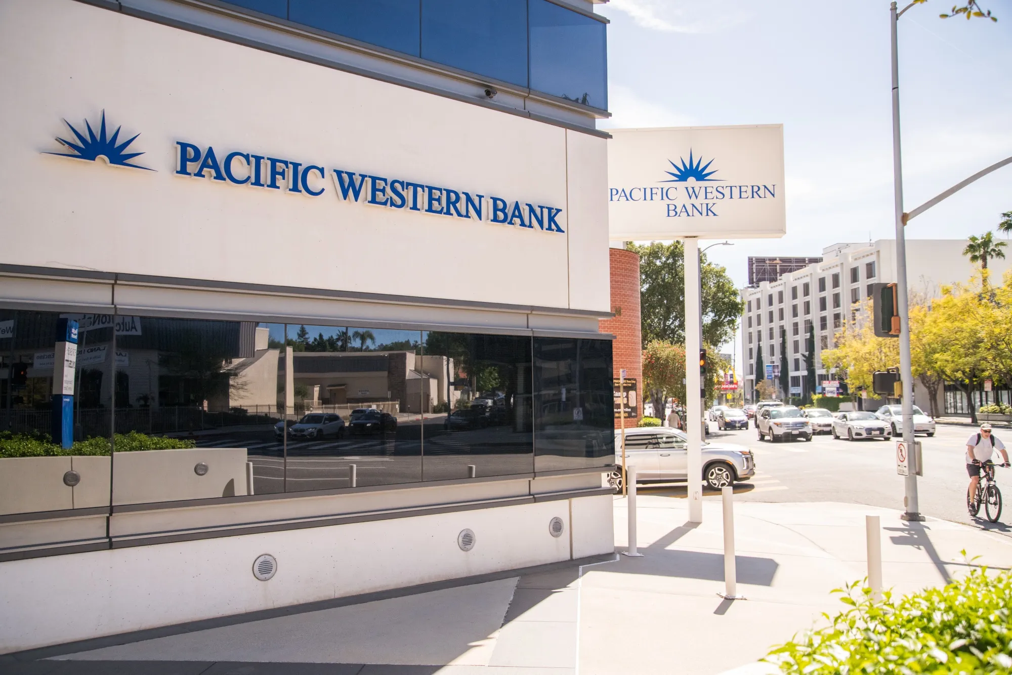 A Pacific Western Bank branch in Encino, California.
