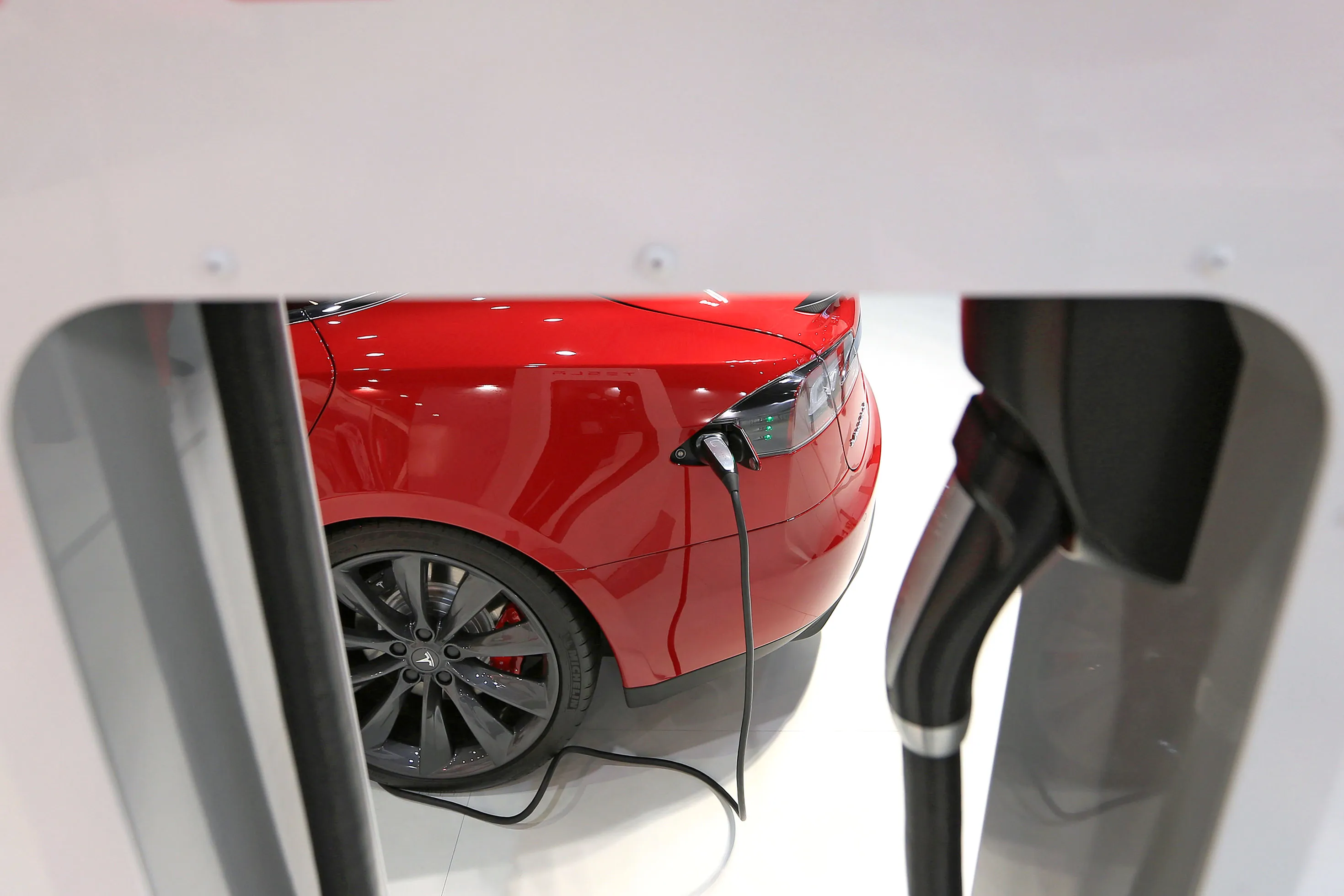 Automobiles On Display At The Auto Mobil International Show