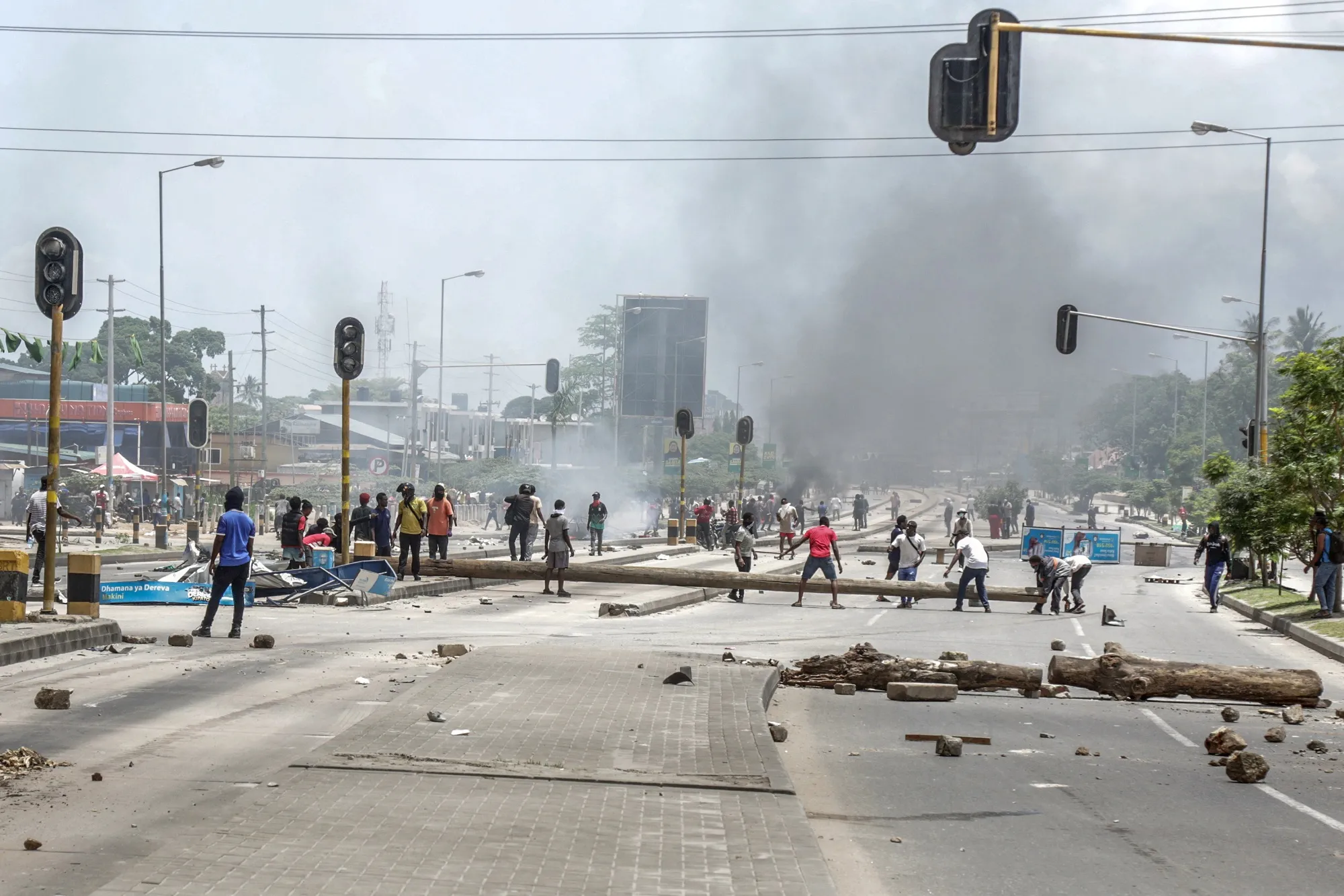 Protesters during a demonstration in Dar es Salaam, Tanzania, on Oct. 29.