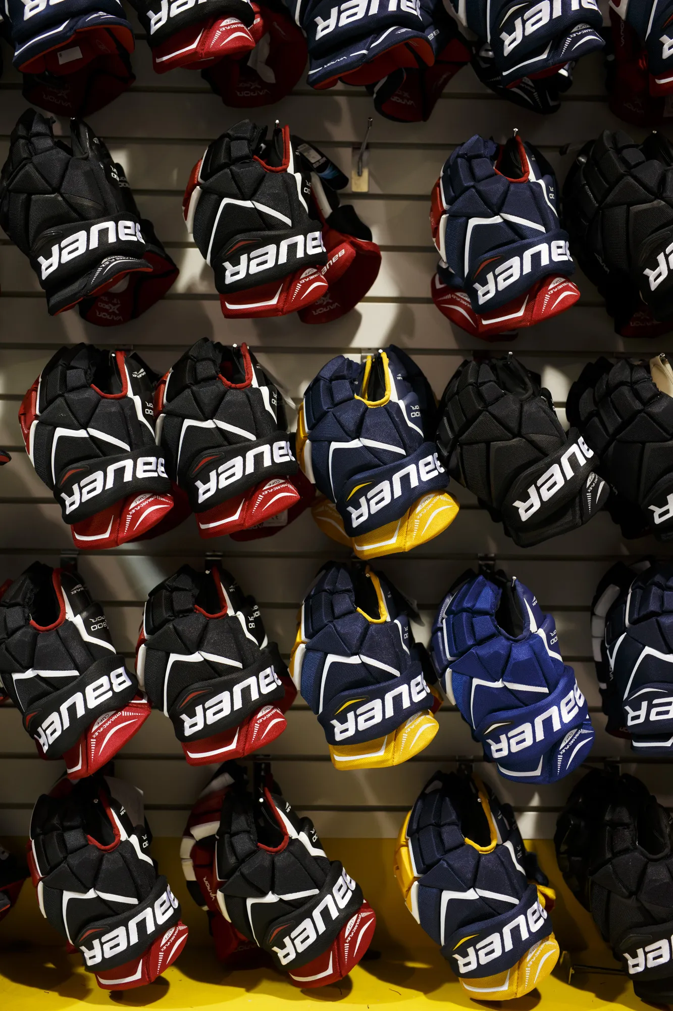 Bauer hockey gloves for sale at a store in Mississauga,&nbsp;