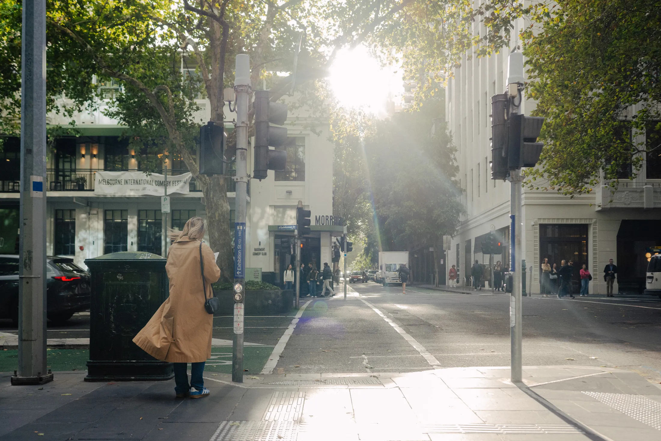 Morning commuting time in Melbourne’s central business district on Friday, March 27.