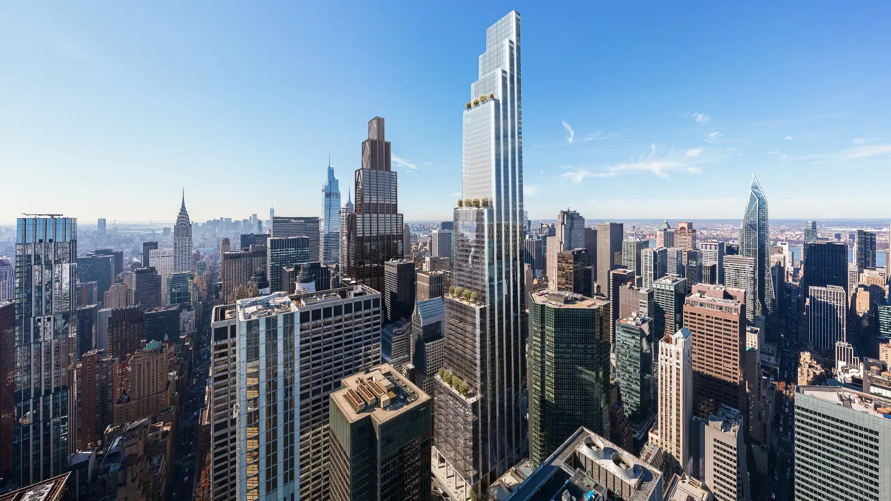 A rendering of a planned office tower at 350 Park Avenue in New York.