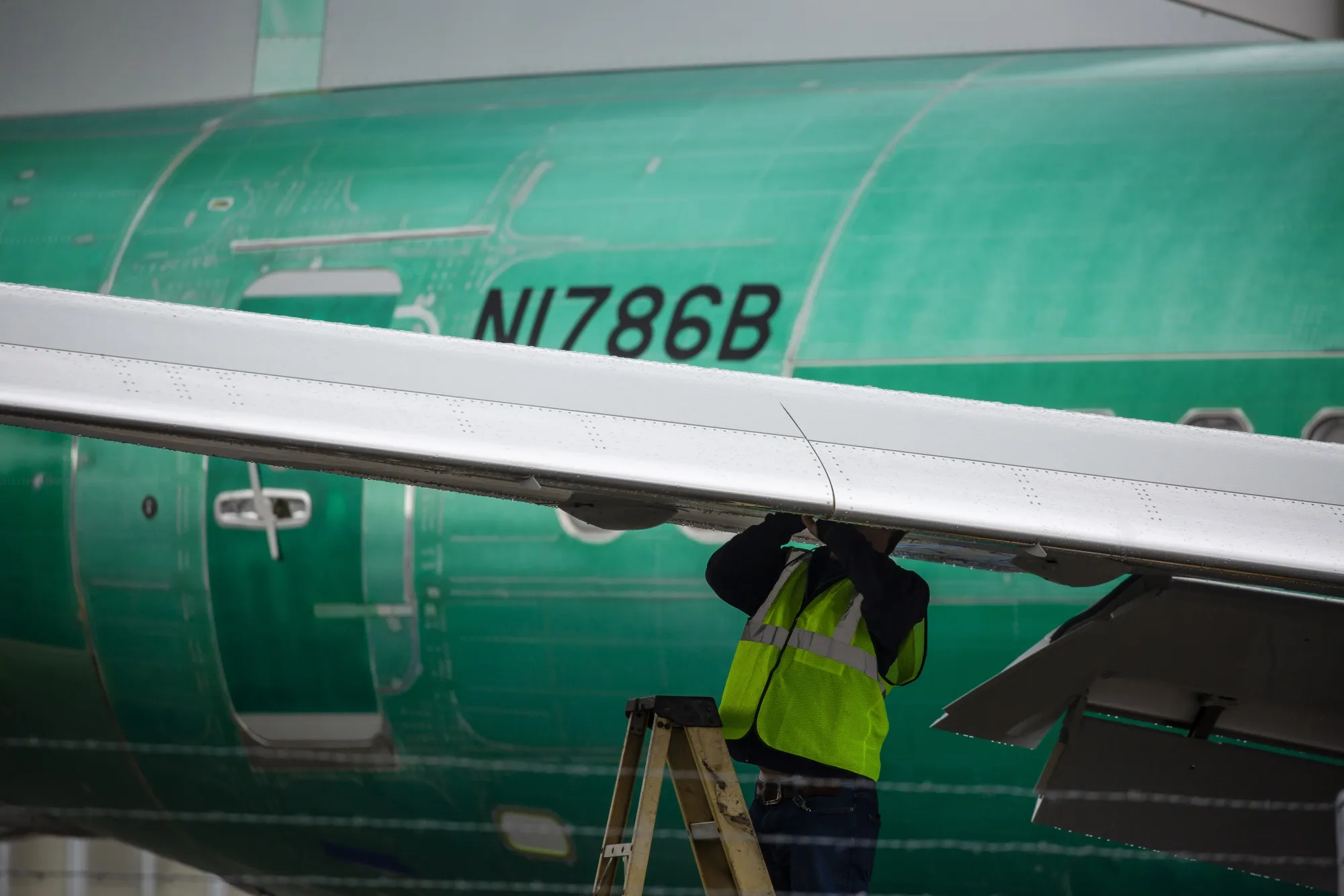 The Boeing manufacturing facility in Renton, Washington, US.