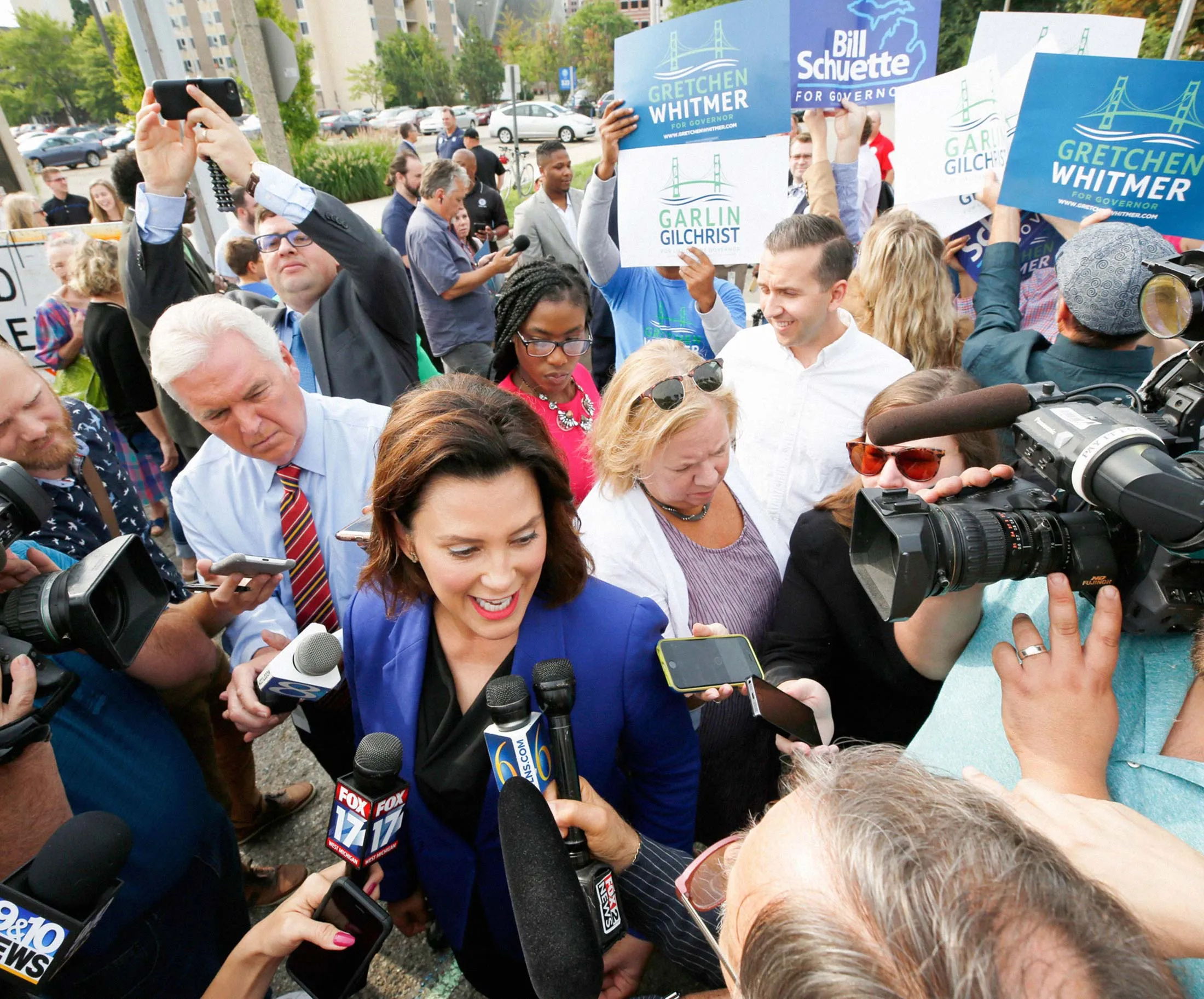 Gretchen Whitmer, the&nbsp;Democratic nominee for governor of Michigan, campaigns in Lansing on Aug. 20.
