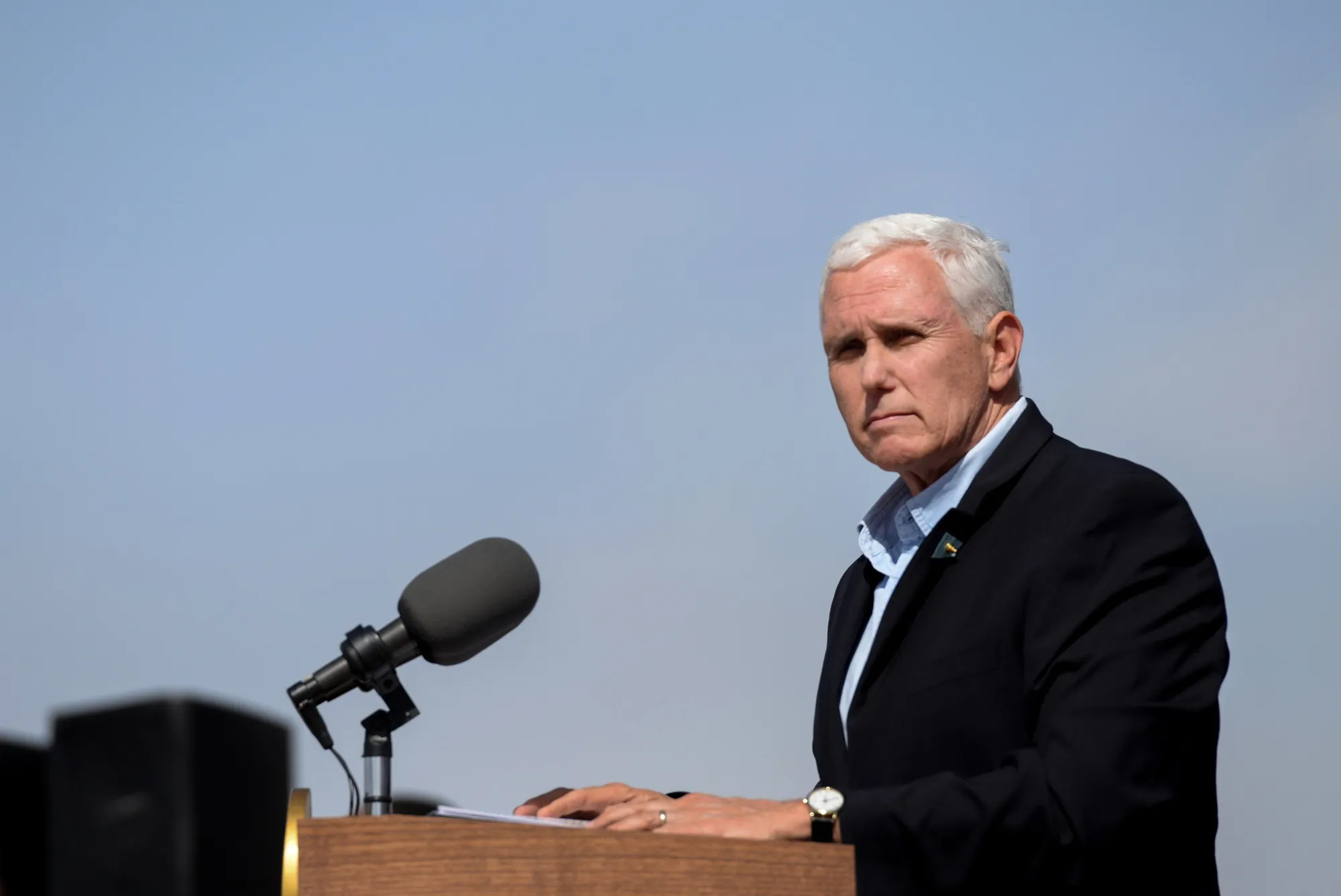Mike Pence speaks during a tour&nbsp;in Midland, Texas.