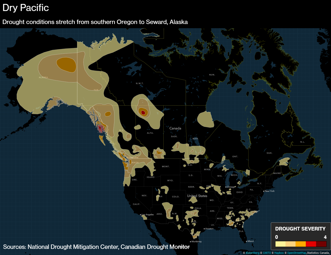 Pacific Coastline in Canada Experiencing Severe Drought - Bloomberg