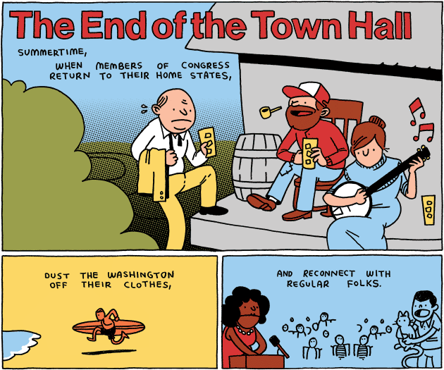 town hall meeting cartoon