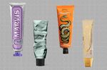 From left: Marvis Jasmin Mint; Aesop Toothpaste Dentifrice; Buly 1803 Orange Ginger Clove; Theodent 300.