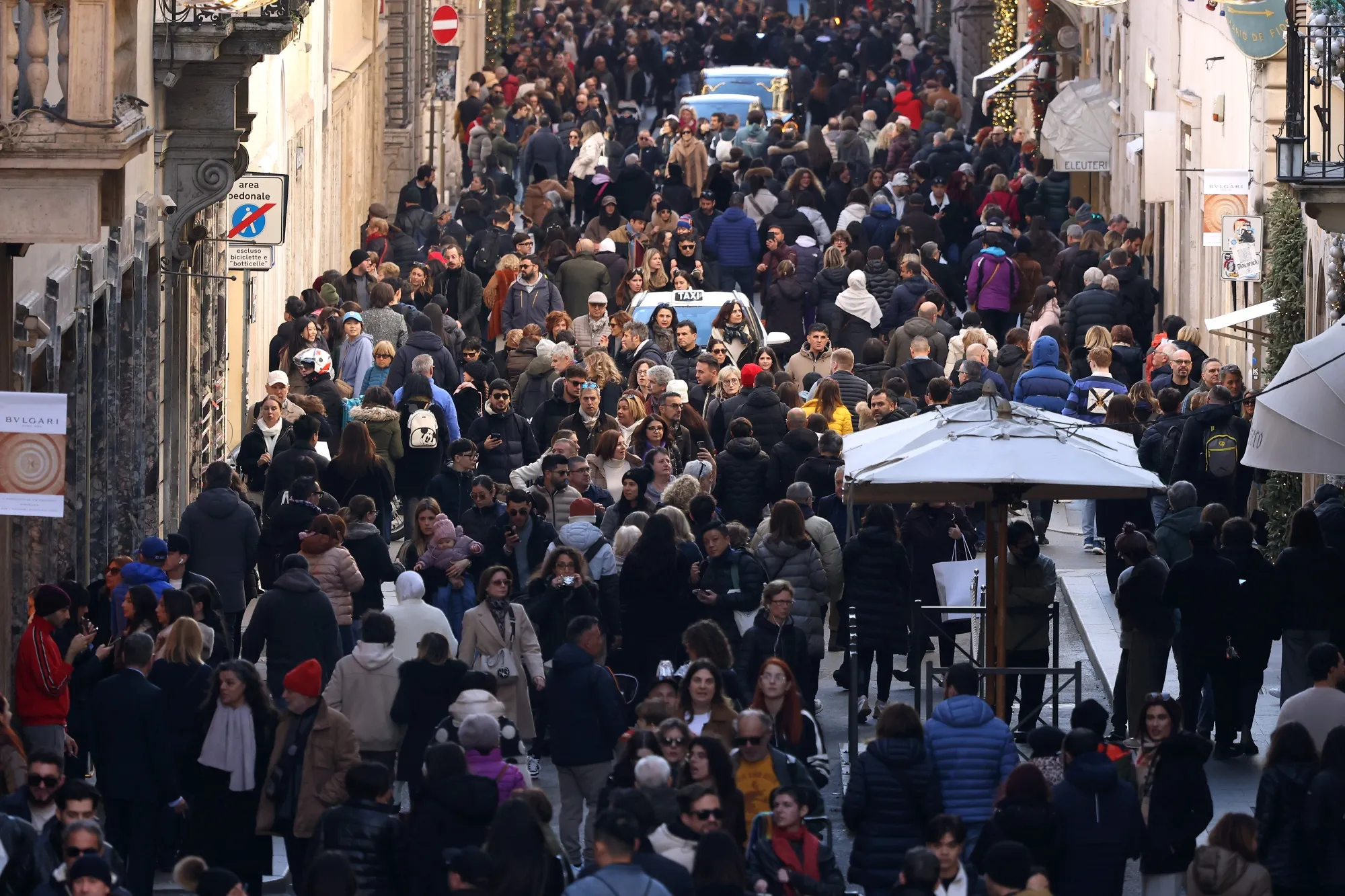 Shoppers in Via Condotti in Rome.