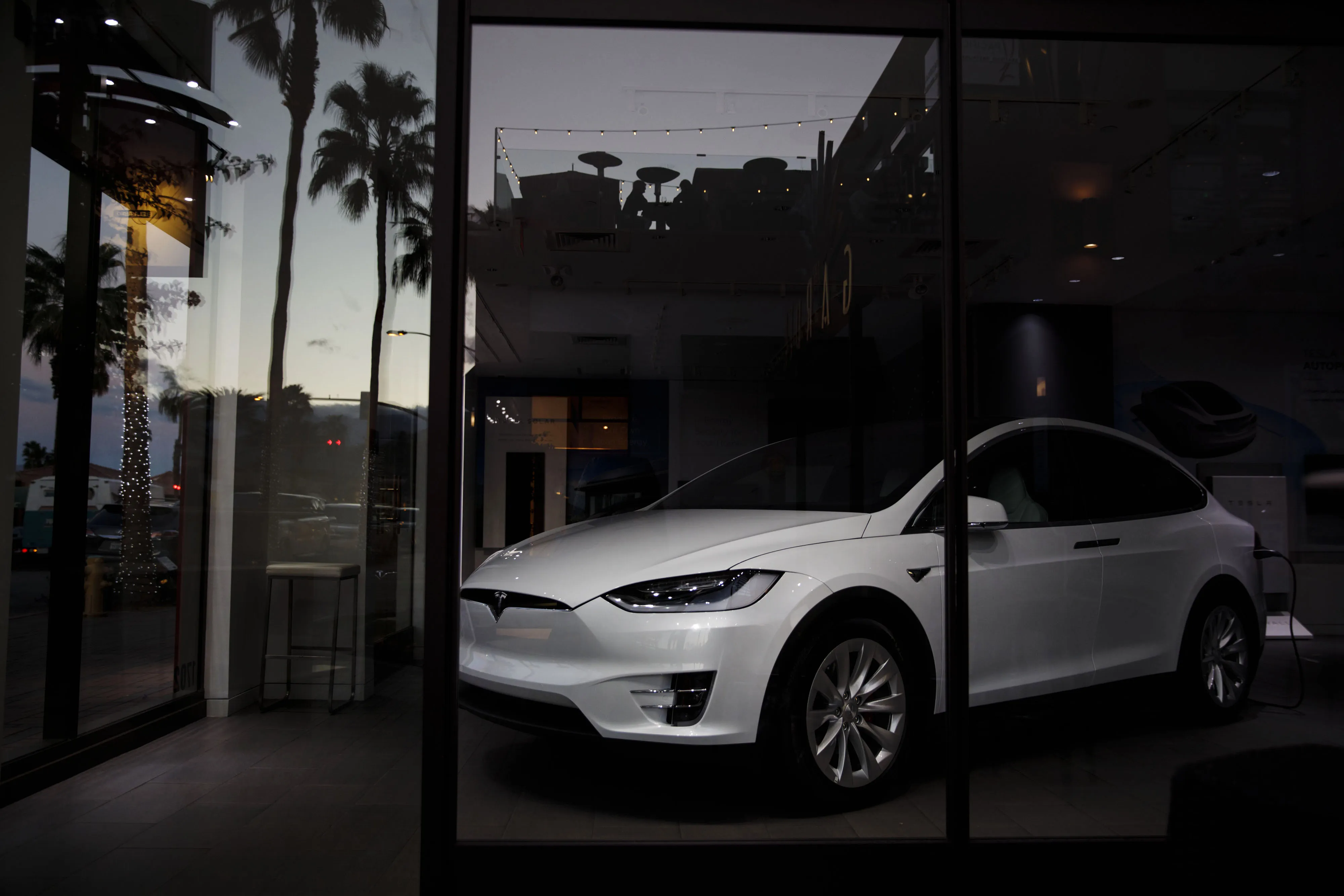 A Tesla&nbsp;X electric at a store in Palm Desert, California.