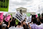 Abortion rights demonstrators outside the US Supreme Court following the Roe v. Wade decision&nbsp;in Washington, D.C., on June 24.