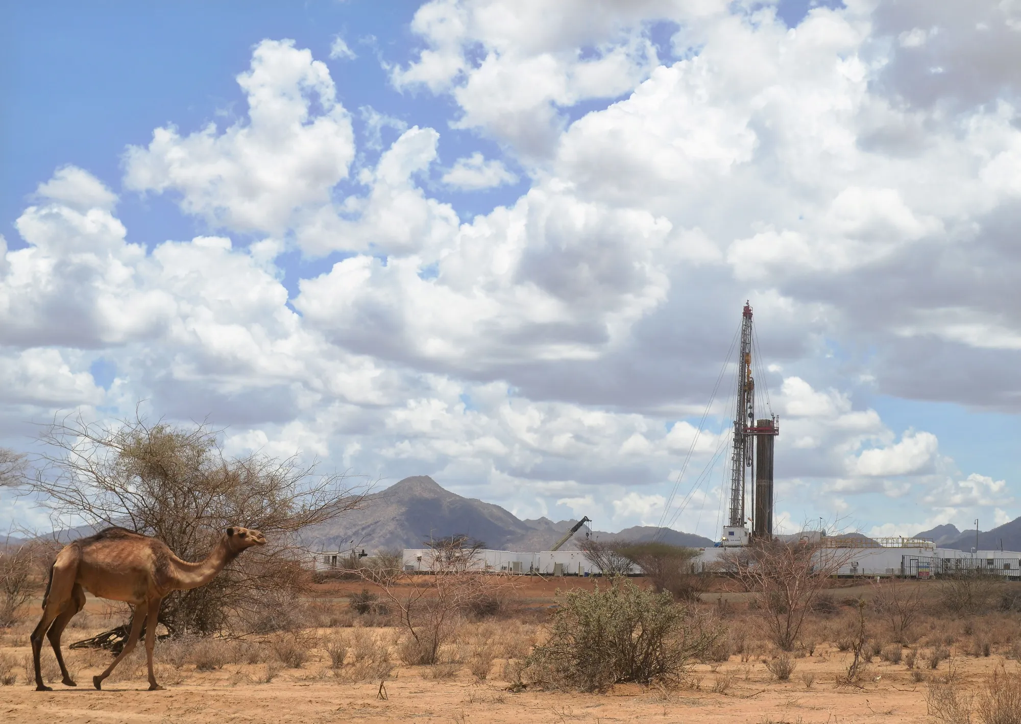An oil drilling block managed by Tullow Oil at Lokichar basin in Turkana county, Kenya.