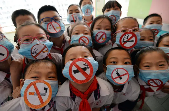 Celebrating World No-Tobacco Day in China.
