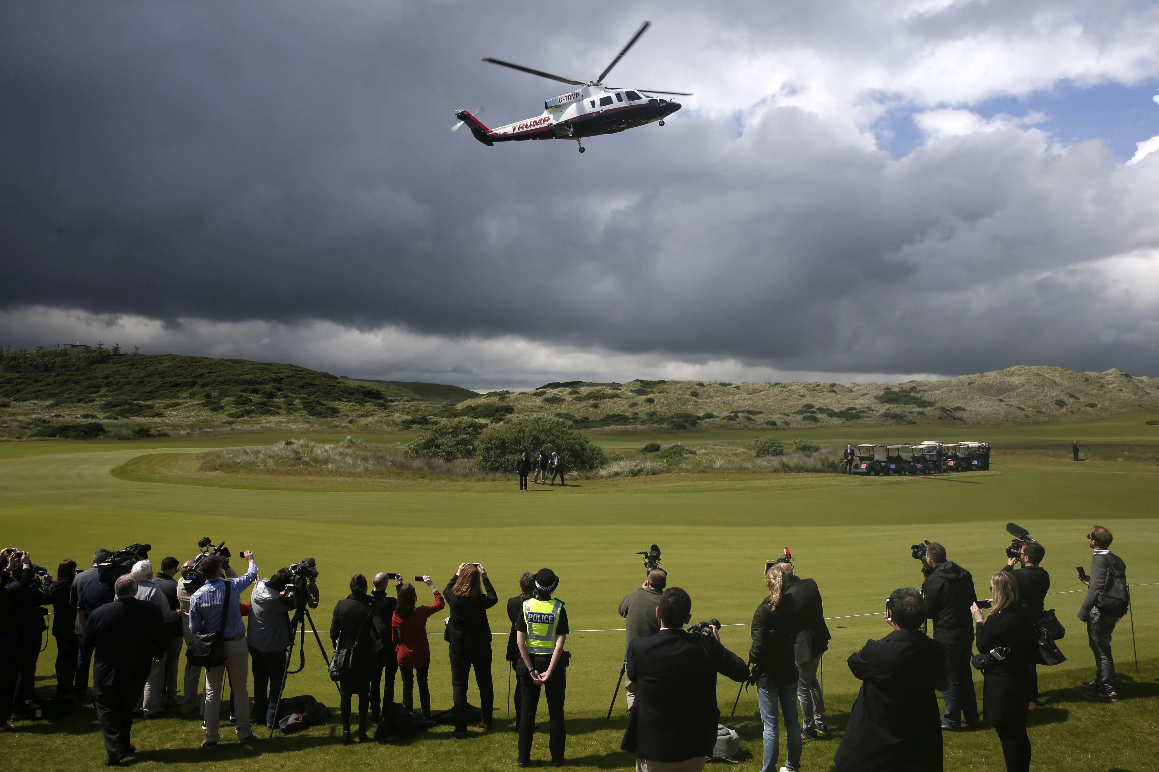 Donald Trump at Trump International Golf in Aberdeen, UK.&nbsp;