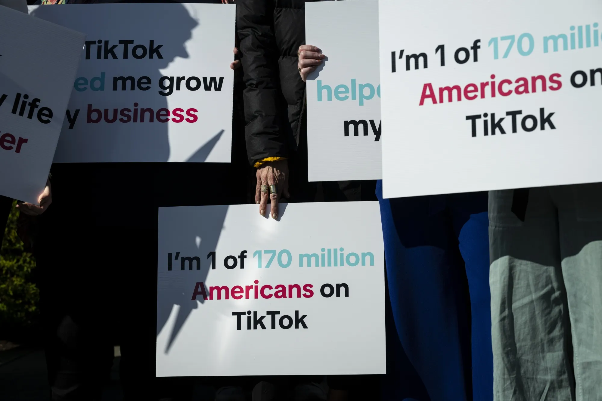 A group of TikTok creators and advocates lobby for the platform on Tuesday in Washington.