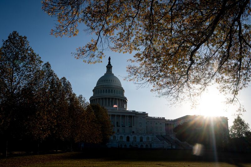 The US Capitol in Washington, DC, US, on Wednesday, Nov. 12, 2025. US House lawmakers return to Washington on Wednesday for a vote to end the 43-day government shutdown, which has snarled air travel, delayed food aid to millions of Americans and forced federal workers to go without pay.