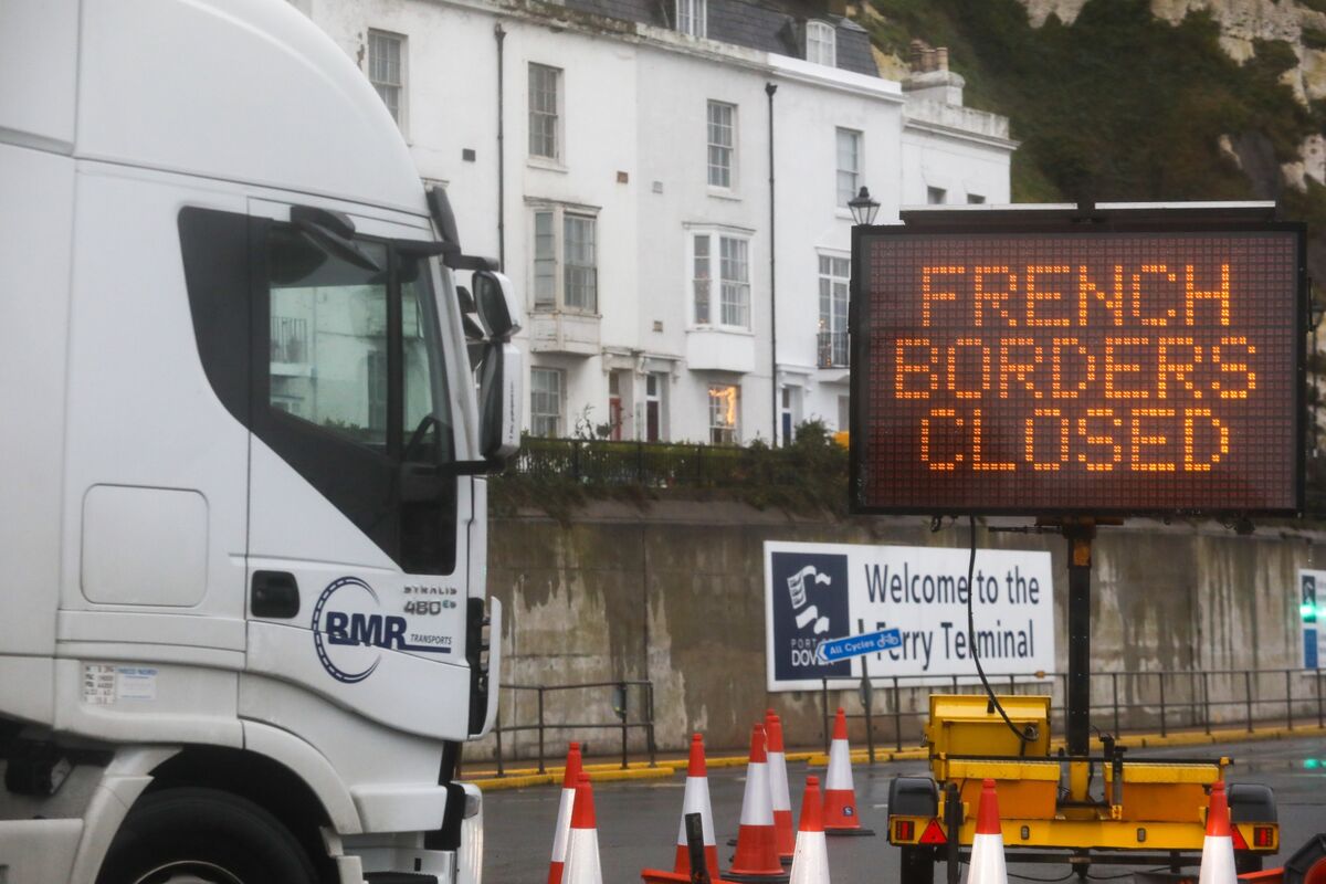 Supply Chains Latest: Truck blockade gives U.K. a Brexit preview