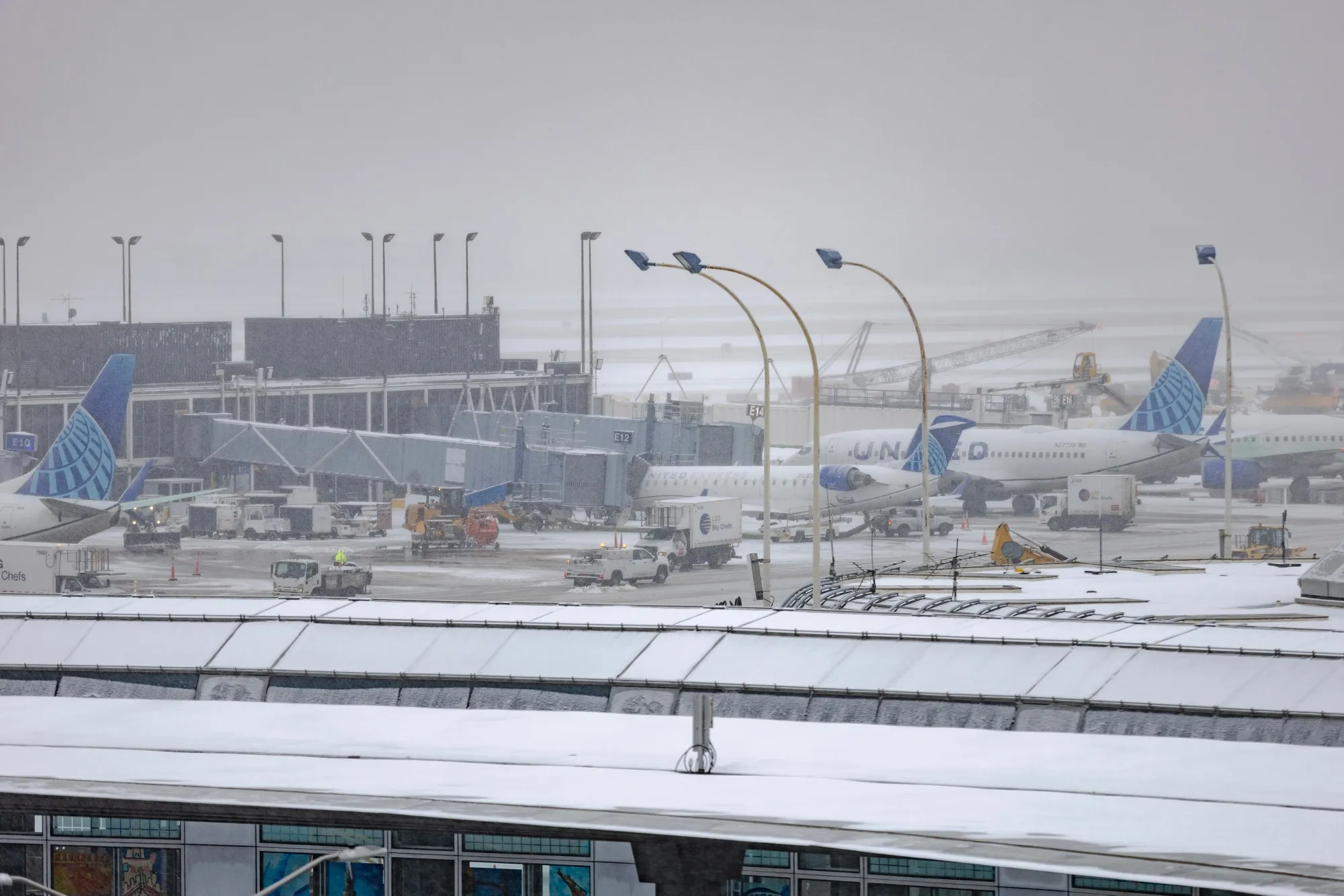 United Airlines planes at O'Hare International Airport (ORD) in Chicago.