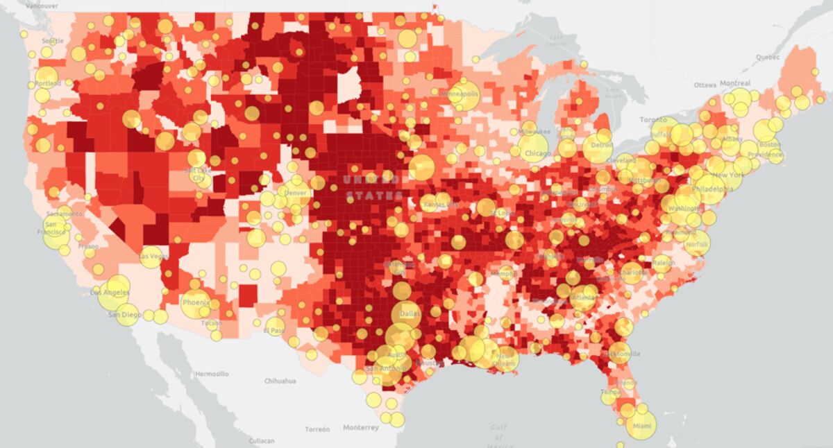 Where U.S. Counties Are Detaining Immigrants - Bloomberg