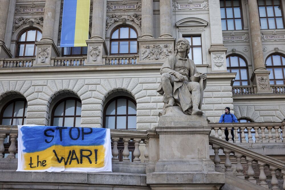 Reaction To Russia's Invasion of Ukraine in Czech Capital