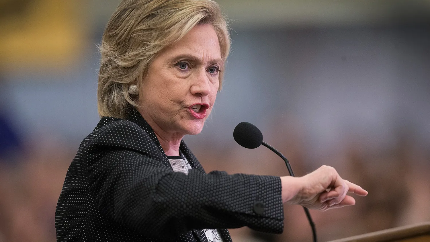 Democratic presidential candidate Hillary Clinton speaks at the University of Wisconsin-Milwaukee on Sept. 10, 2015.

