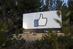 Signage is displayed outside Facebook&nbsp;headquarters in Menlo Park, California.