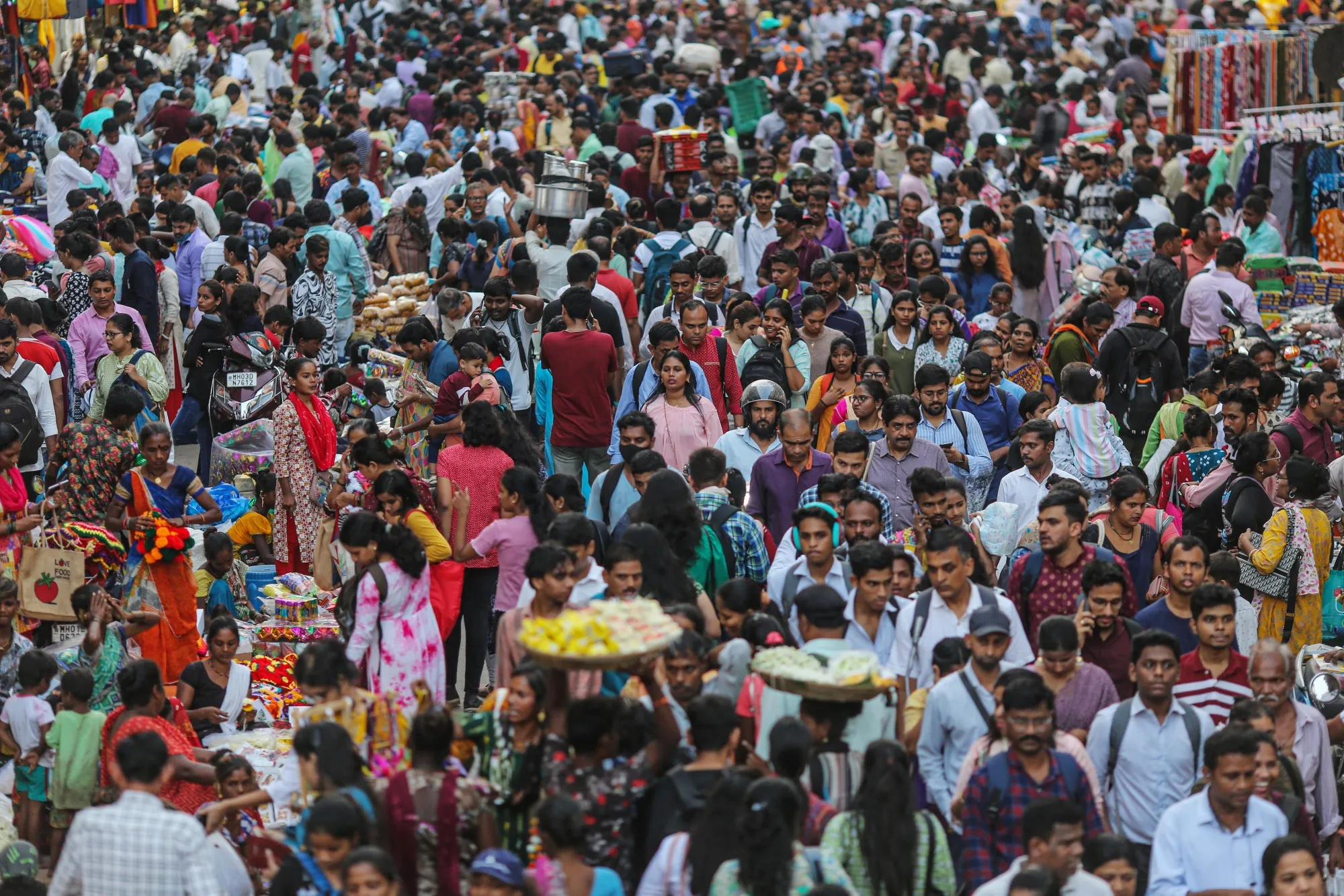 Shoppers at the Dadar market in Mumbai.