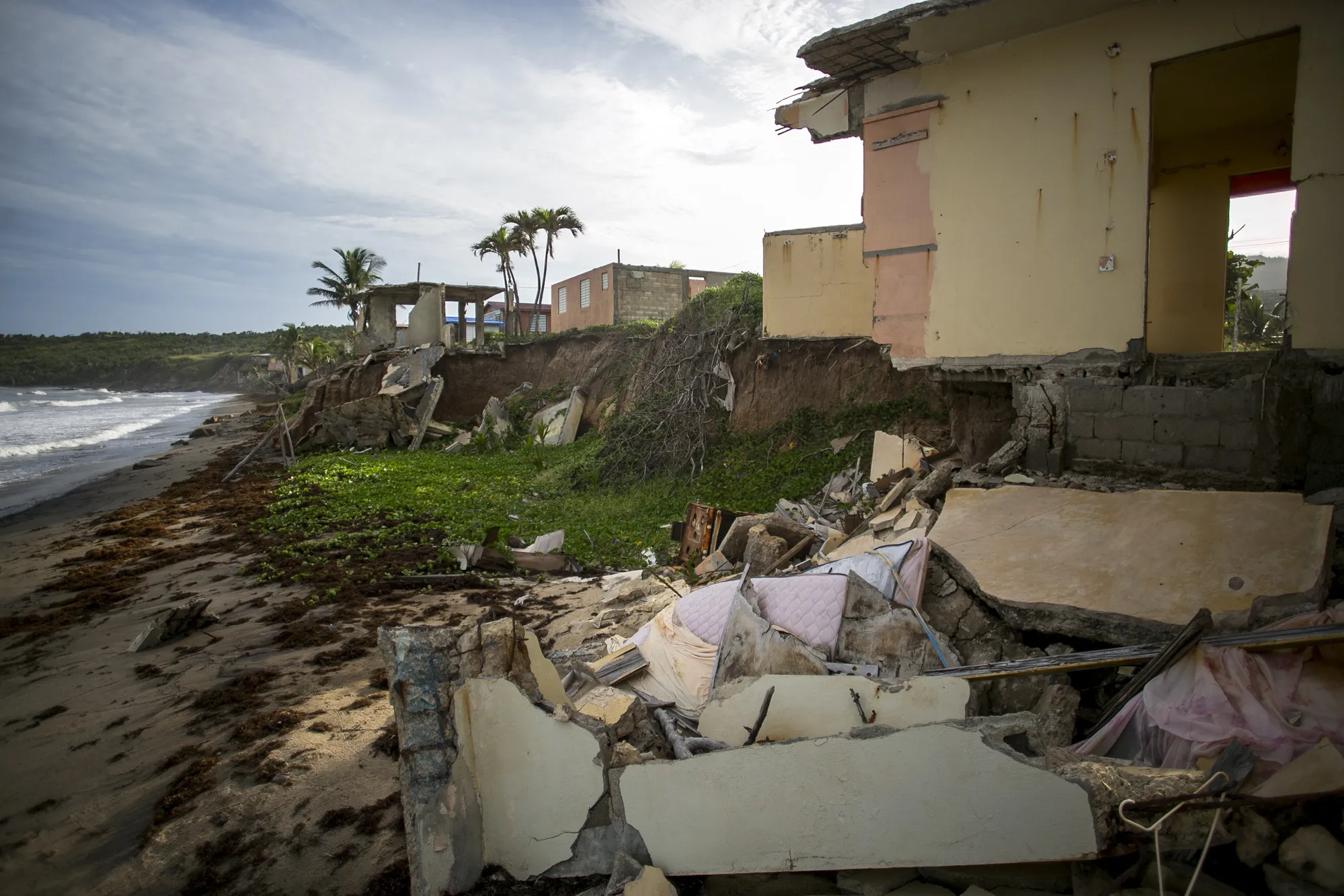 A home damaged by Hurricane Maria stands abandoned in El Negro, Yabucoa, Puerto Rico, on Sept. 17, 2018.