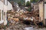 Debris in a street after flooding in Schuld near Bad Neuenahr, western Germany, on July 15.