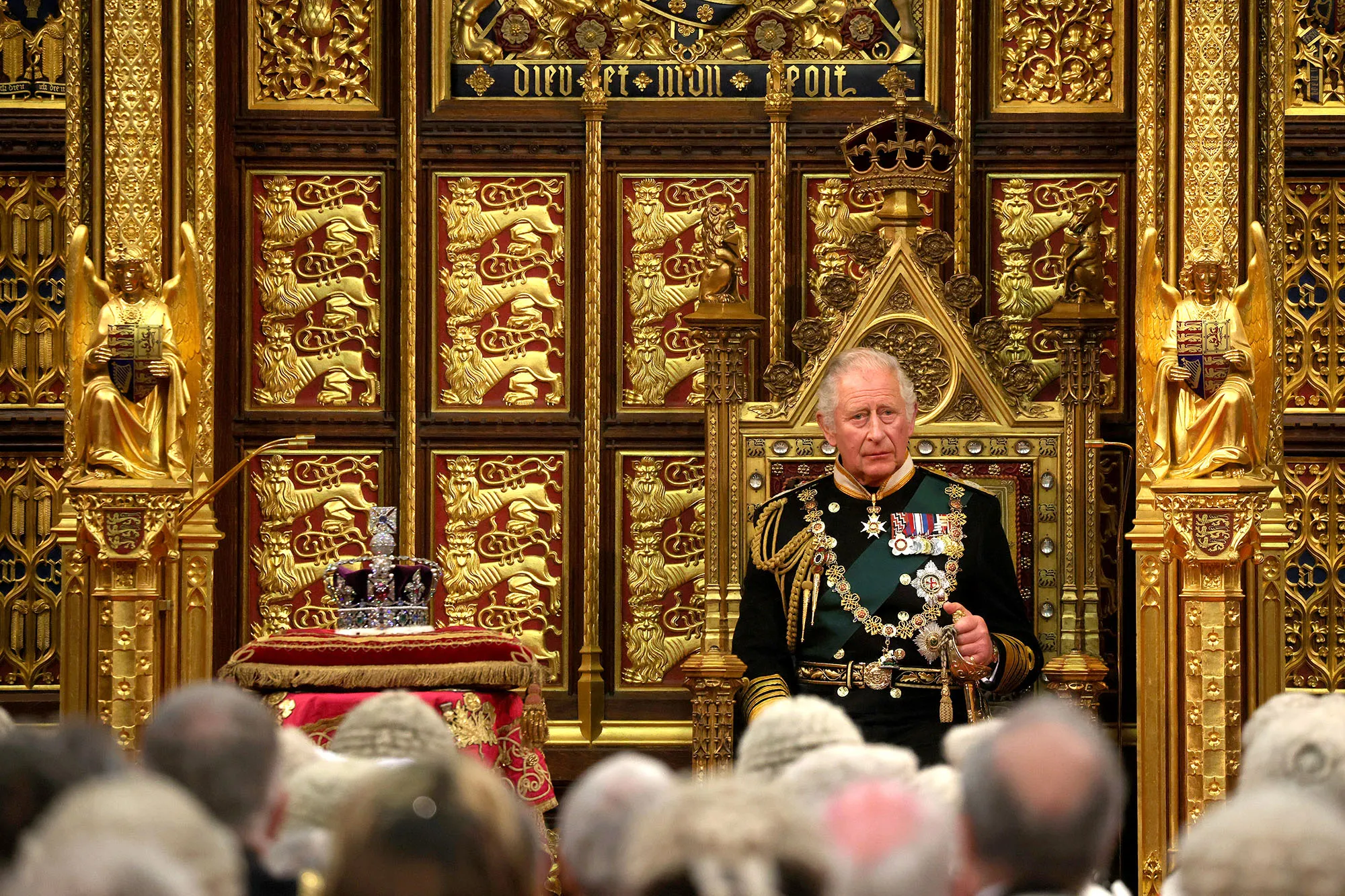 Prince Charles delivers the Queen’s Speech during the state opening of Parliament on May 10.