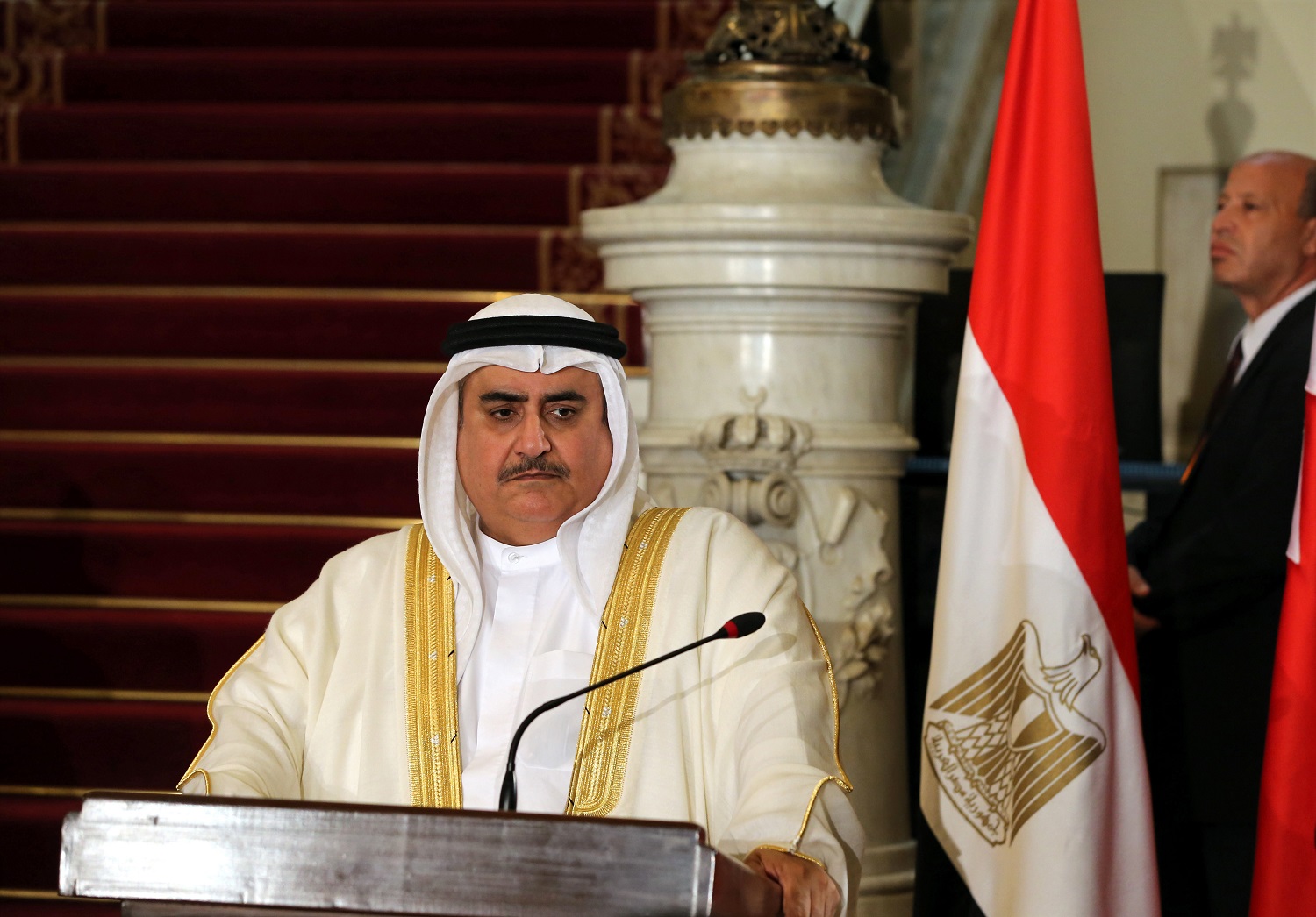 Bahraini Foreign Minister Khalid bin Ahmed Al Khalifa.
