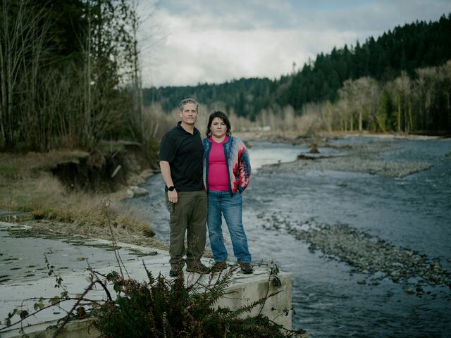 Kevin and Shauna Pelley on the foundation of their dream home in Graham, Washingto