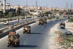 A Turkish military convoy en route to reinforce a military observation point in northwest Syria on Aug. 22.