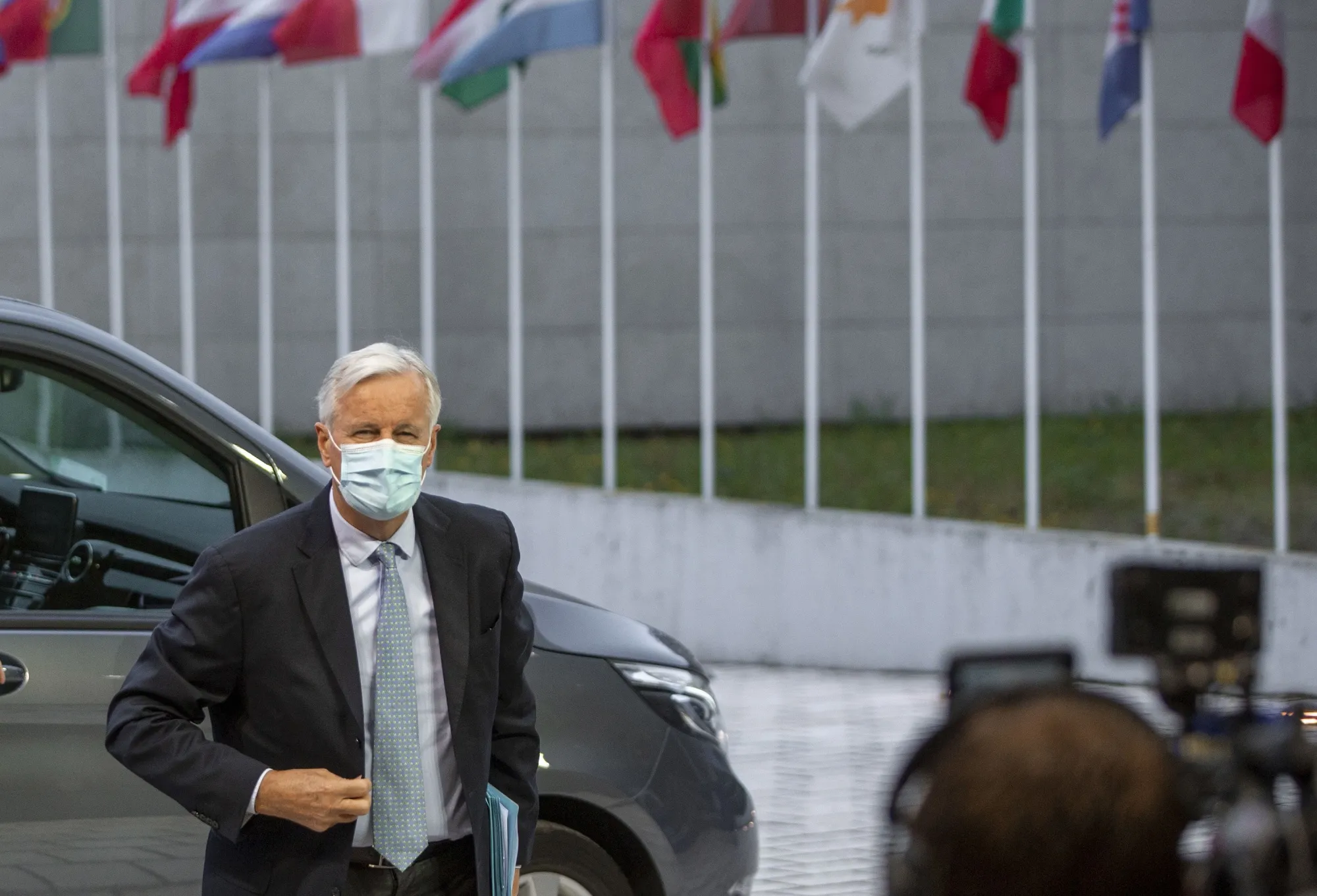 Michel Barnier arrives for a meeting at the European Council building in Luxembourg, on Oct. 13.