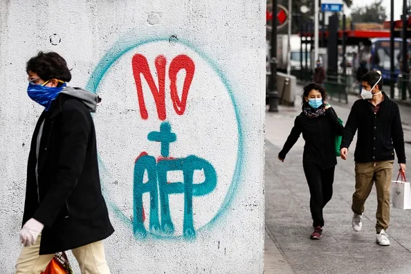 Graffiti against the Pension Fund Administration in Santiago, Chile.