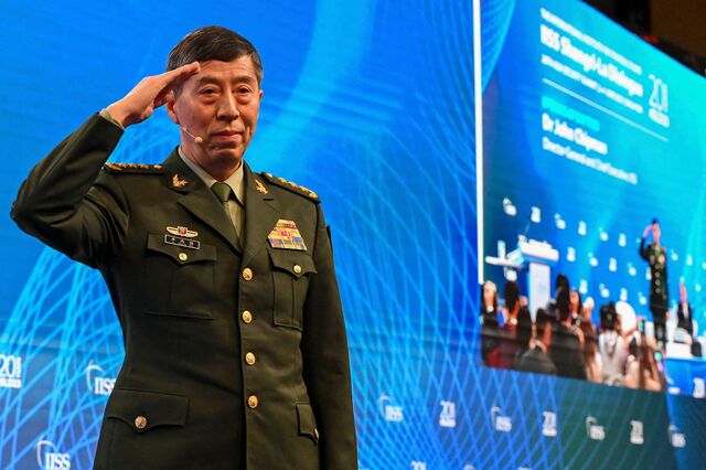 China's Minister of National Defence Li Shangfu during the 20th Shangri-La Dialogue summit in Singapore on June 4.