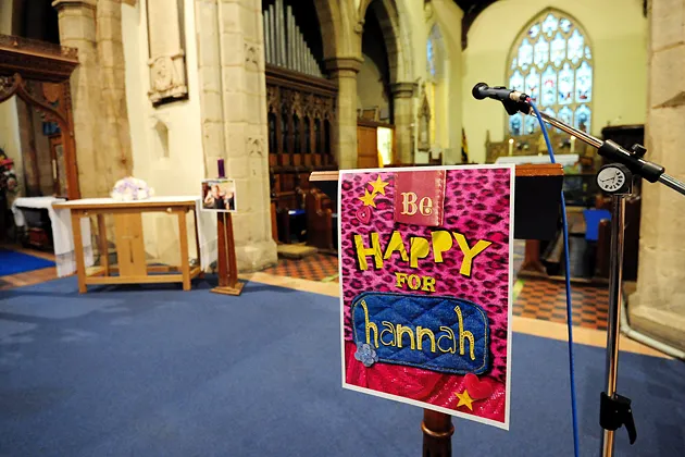 A view before the funeral service of Hannah Smith at St Mary's Church in Lutterworth, England, on Aug. 16